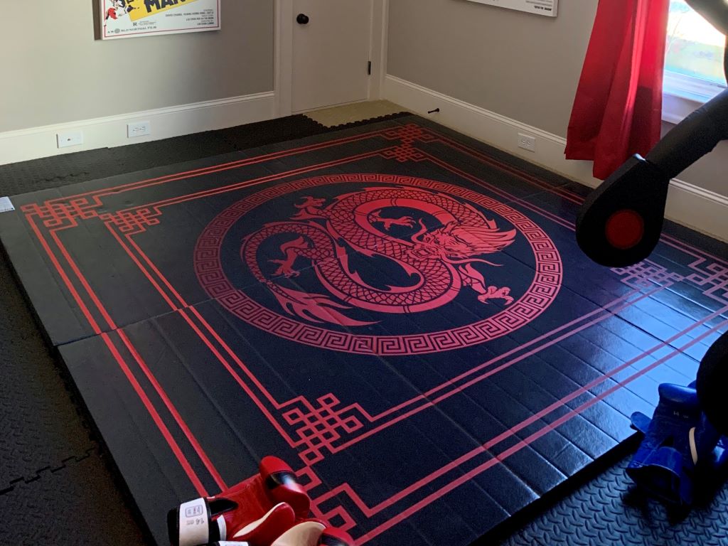 home jiu jitsu practice room mat