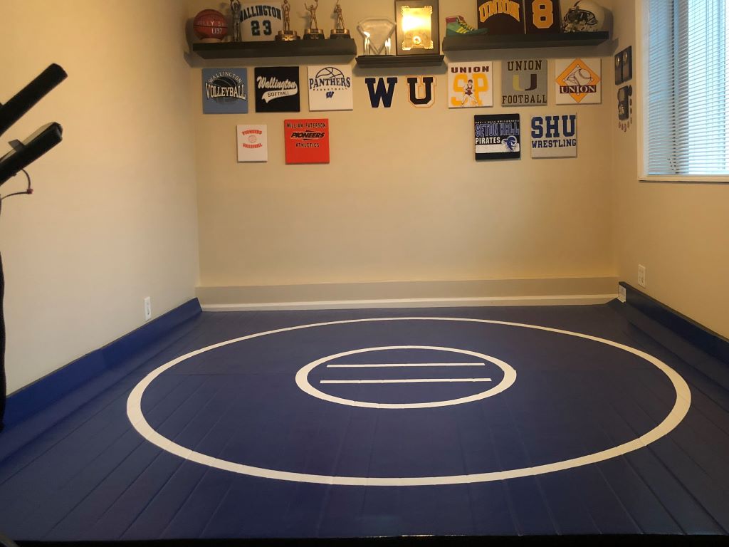 Home blue wrestling room