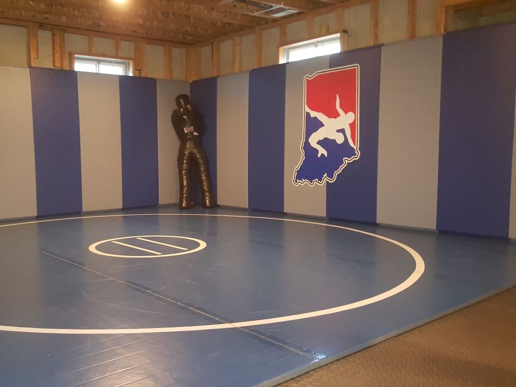 Home practice wrestling area