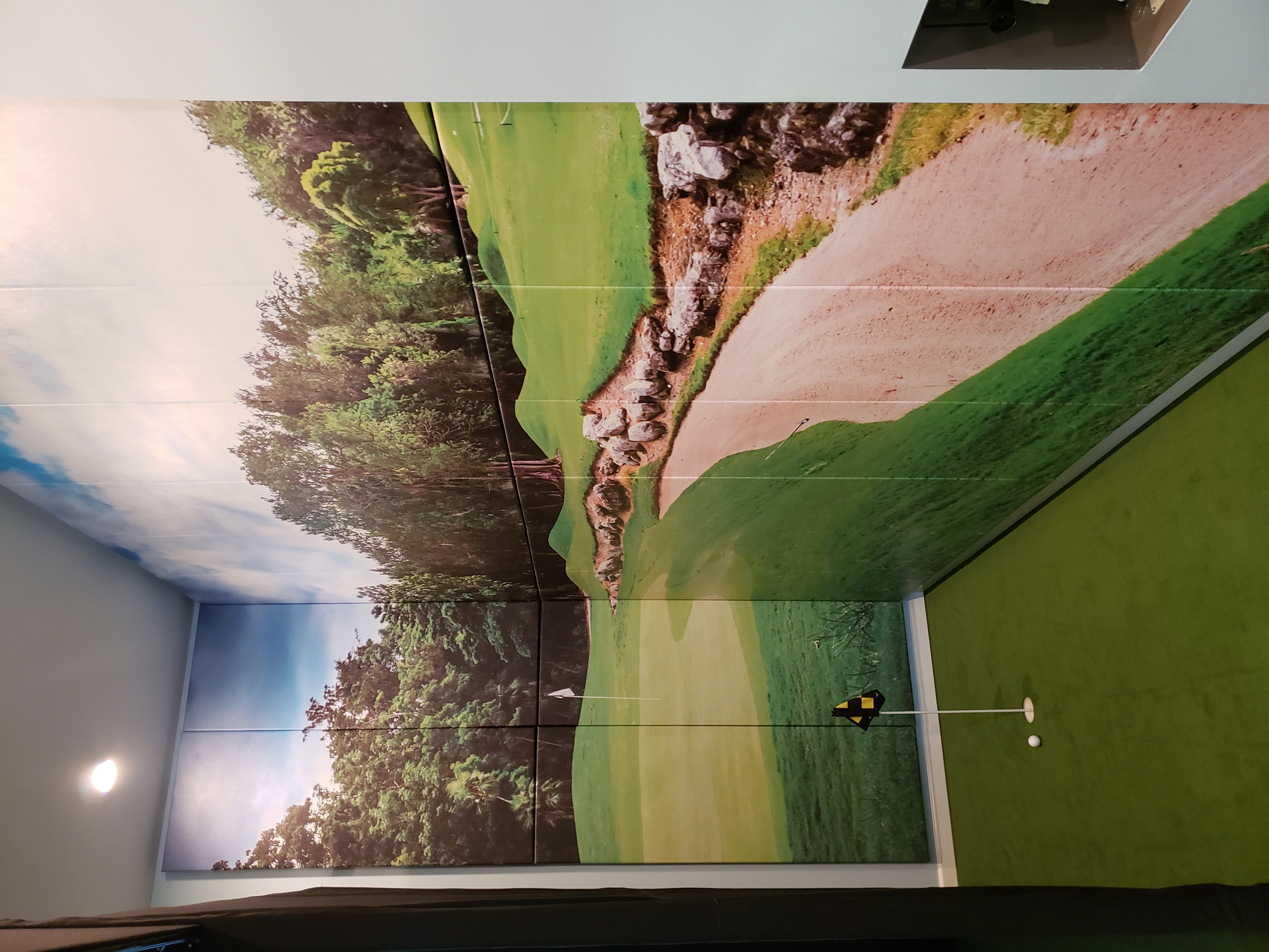 Graphic Image of Golf Course in Golf Simulator Wall Pads 