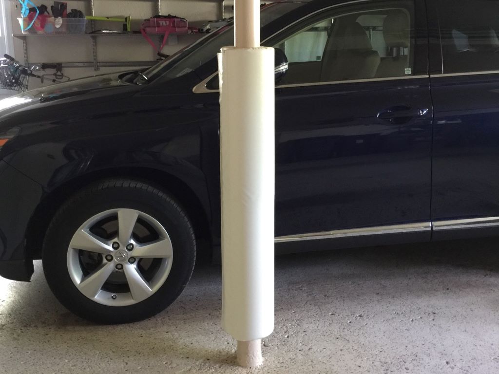 car garage pole pad white 
