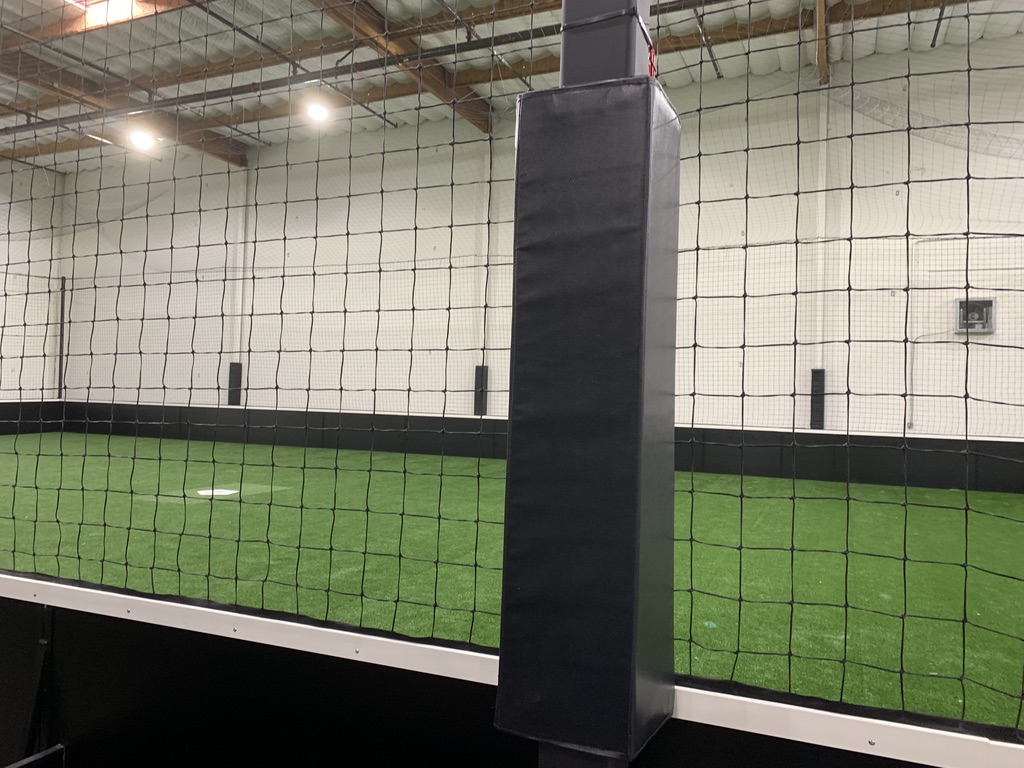 indoor baseball facility  protective padding