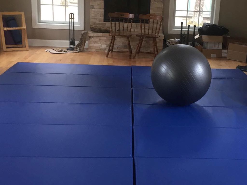 Blue home martial arts folding mat 