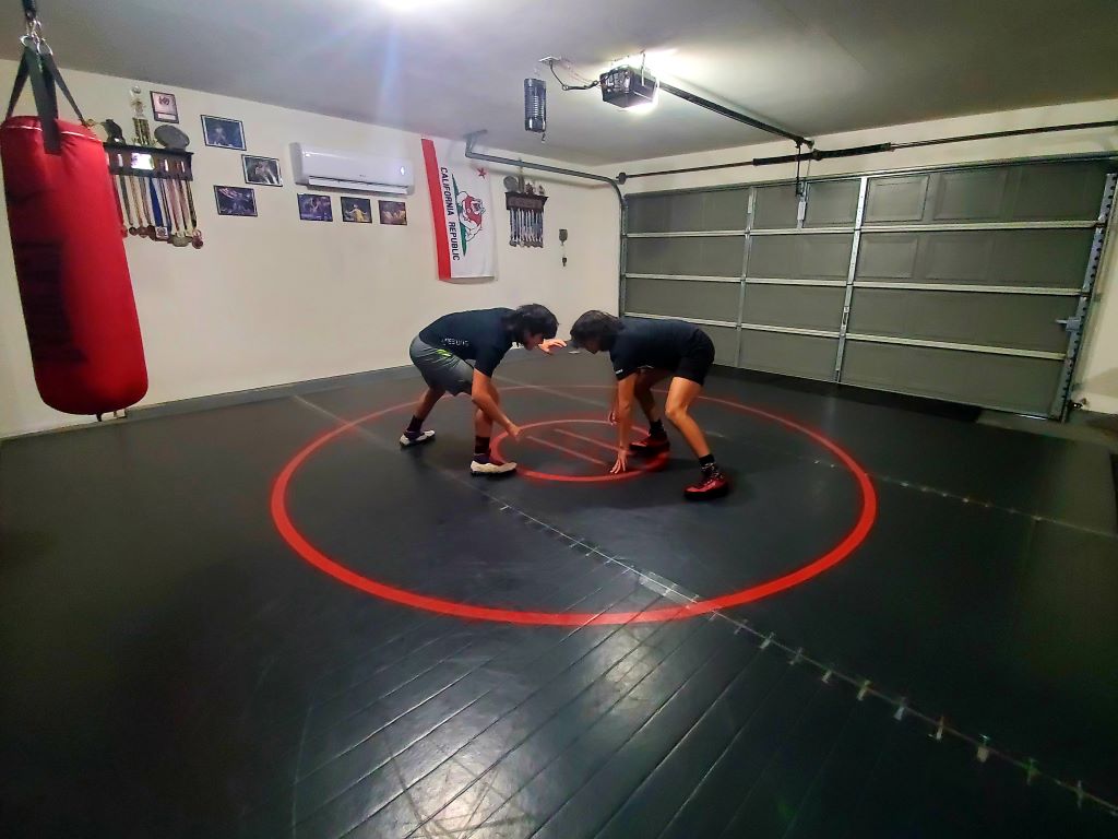 home garage wrestling mat 