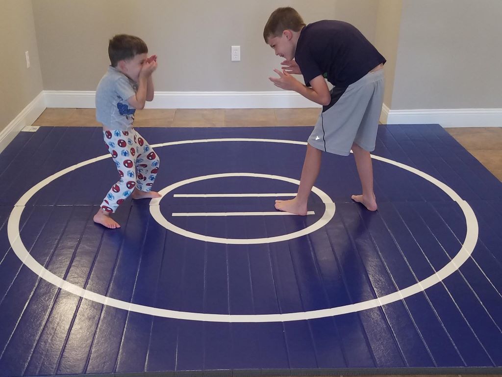 Blue home wrestling mat fr youth practice 